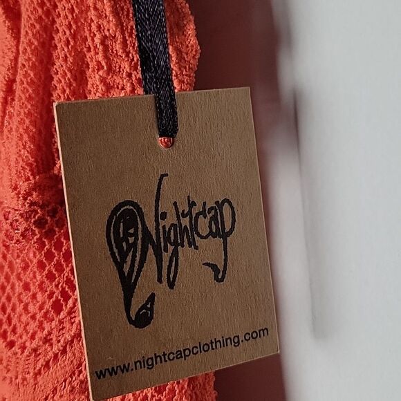 NWT NightCap Clothing XS/S Victorian Lace Orange Coral Caletto Maxi Long Dress - Picture 6 of 14